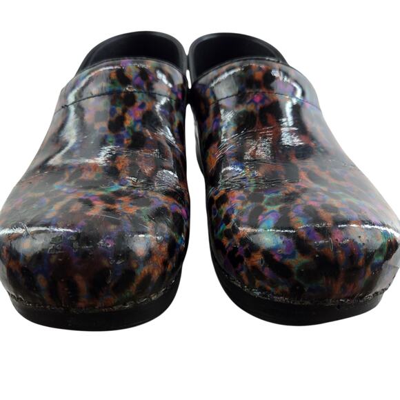 Dansko Clogs Womens 9.5 10 (40) Multi Colored Leopard Comfort Casual Flawed - Picture 3 of 15